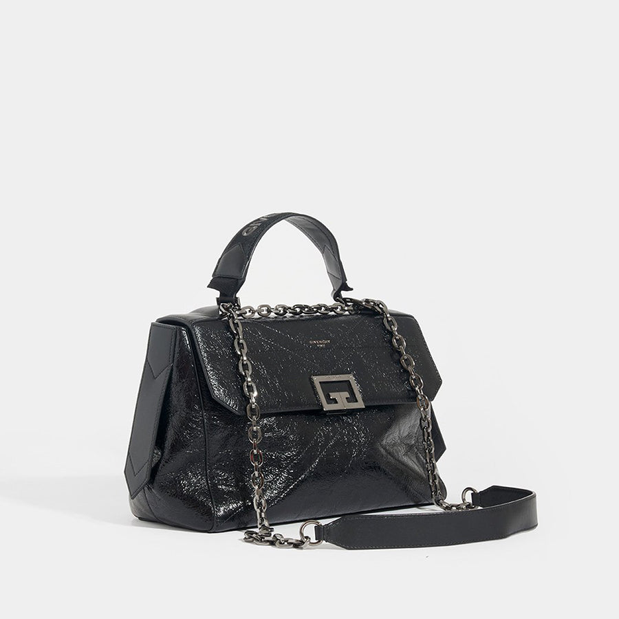 Givenchy Black/Grey Glossy Leather Small ID Top Handle Bag Givenchy