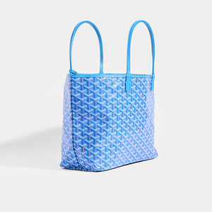 GOYARD Saint Louis PM Canvas and Leather-Trim Tote in Blue
