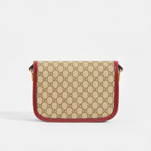Load image into Gallery viewer, GUCCI 1955 Horsebit Shoulder Bag in Coated GG Canvas with Red Leather