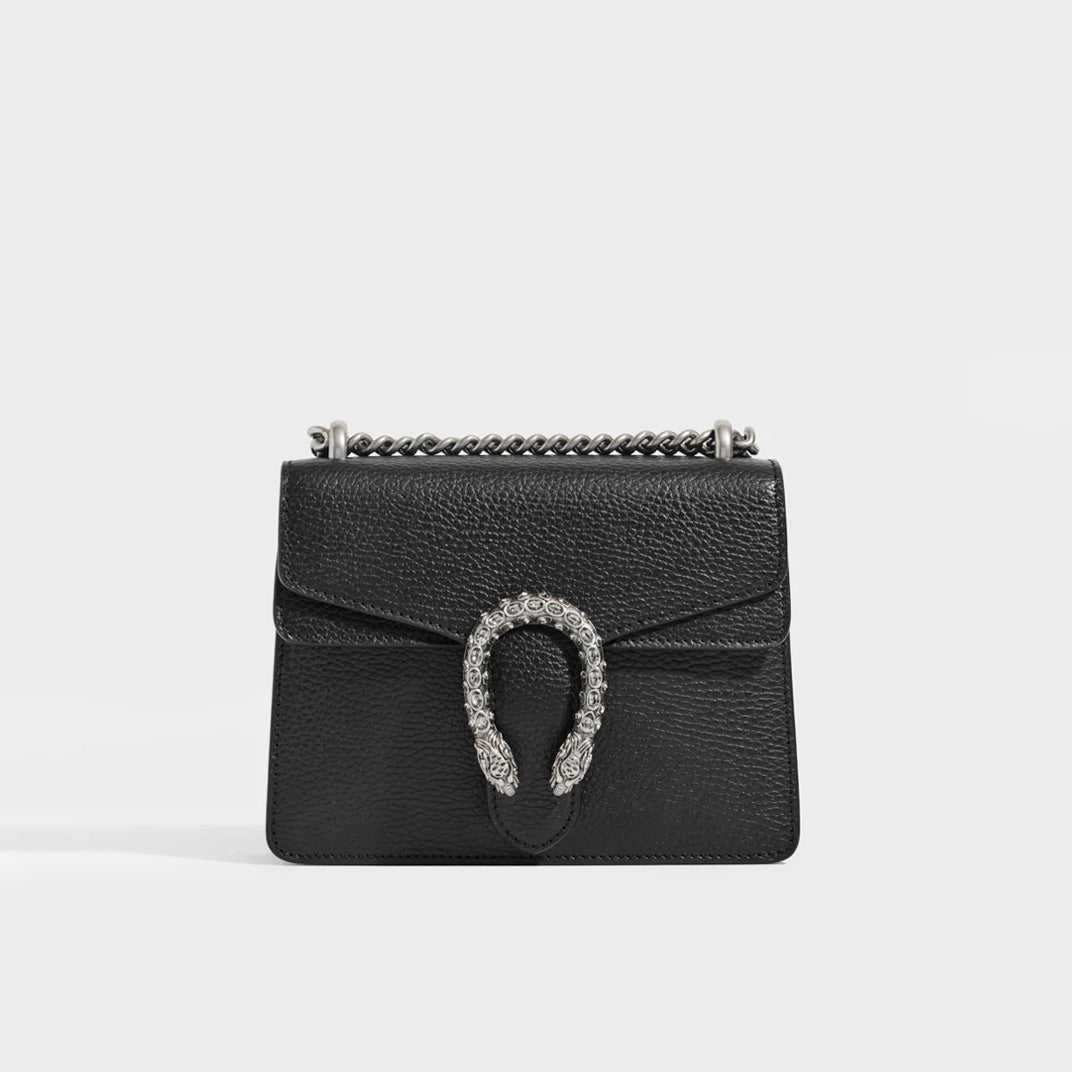 Dionysus Black Leather Mini Bag