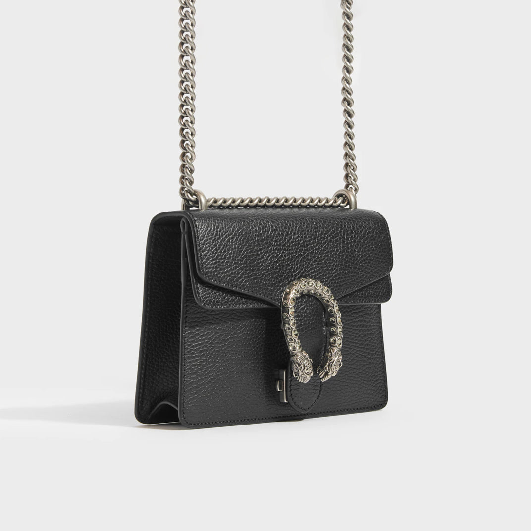 Dionysus Black Leather Mini Bag