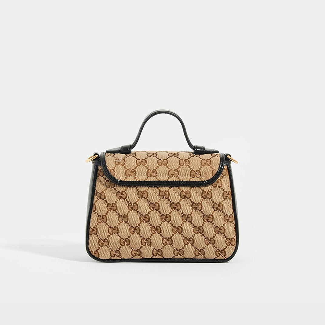 GG Marmont Mini Top Handle Bag in Canvas
