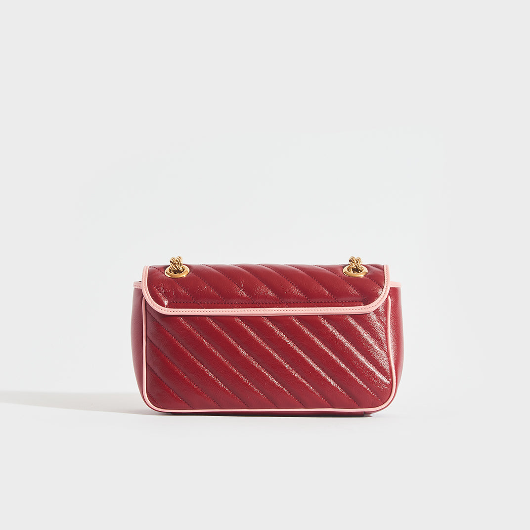 GUCCI GG Marmont Small Shoulder Bag in Red & Pink – COCOON