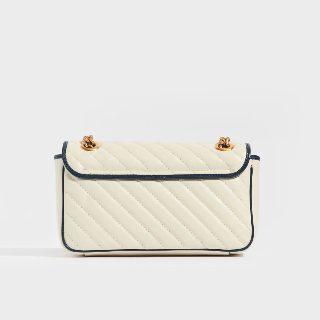 GG Marmont Small Shoulder Bag in White - Gucci