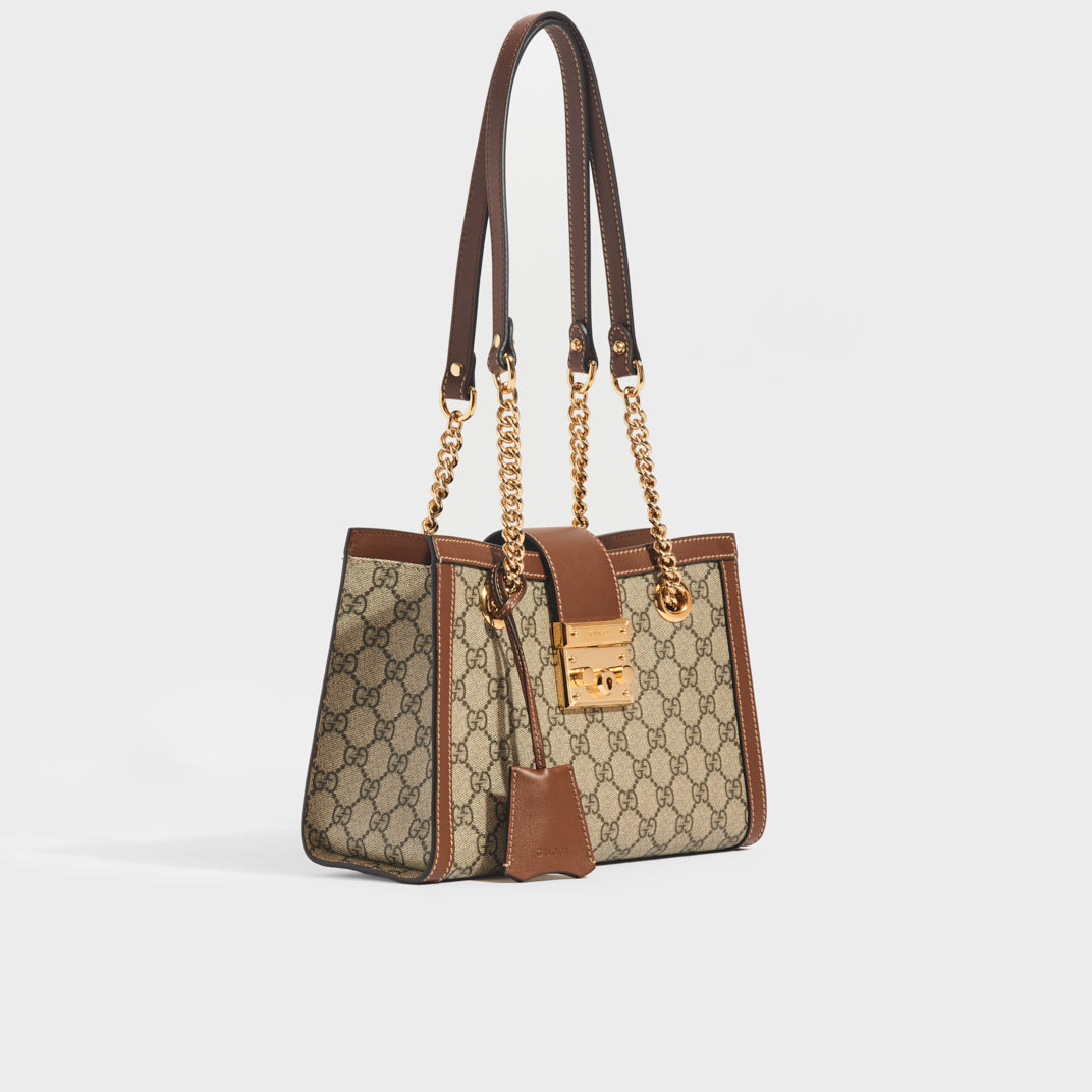 Gucci GG Supreme Padlock Chain Medium Shoulder Bag