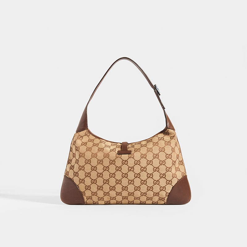 Gucci Brown Canvas Shoulder Bag (B+/B+ grade)