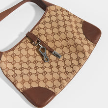 Load image into Gallery viewer, Detail of GUCCI Vintage Jackie Small Canvas Handbag in Brown