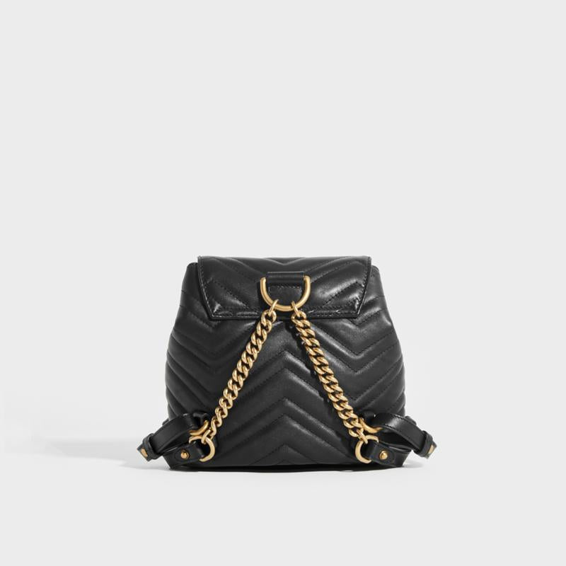 GG Marmont Mini Bag Matelassé in Black Leather