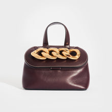 Load image into Gallery viewer, JW ANDERSON Small Chain Lid Leather Shoulder Bag in Burgundy [ReSale]