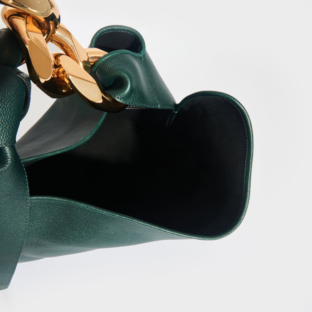 Small Hobo Chain Tote Bag in Green