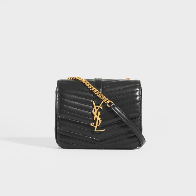 Saint Laurent Sulpice Medium Quilted Leather Shoulder Bag In Black