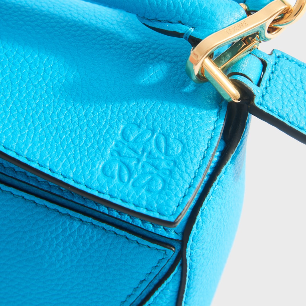 Puzzle Mini Leather Shoulder Bag in Blue