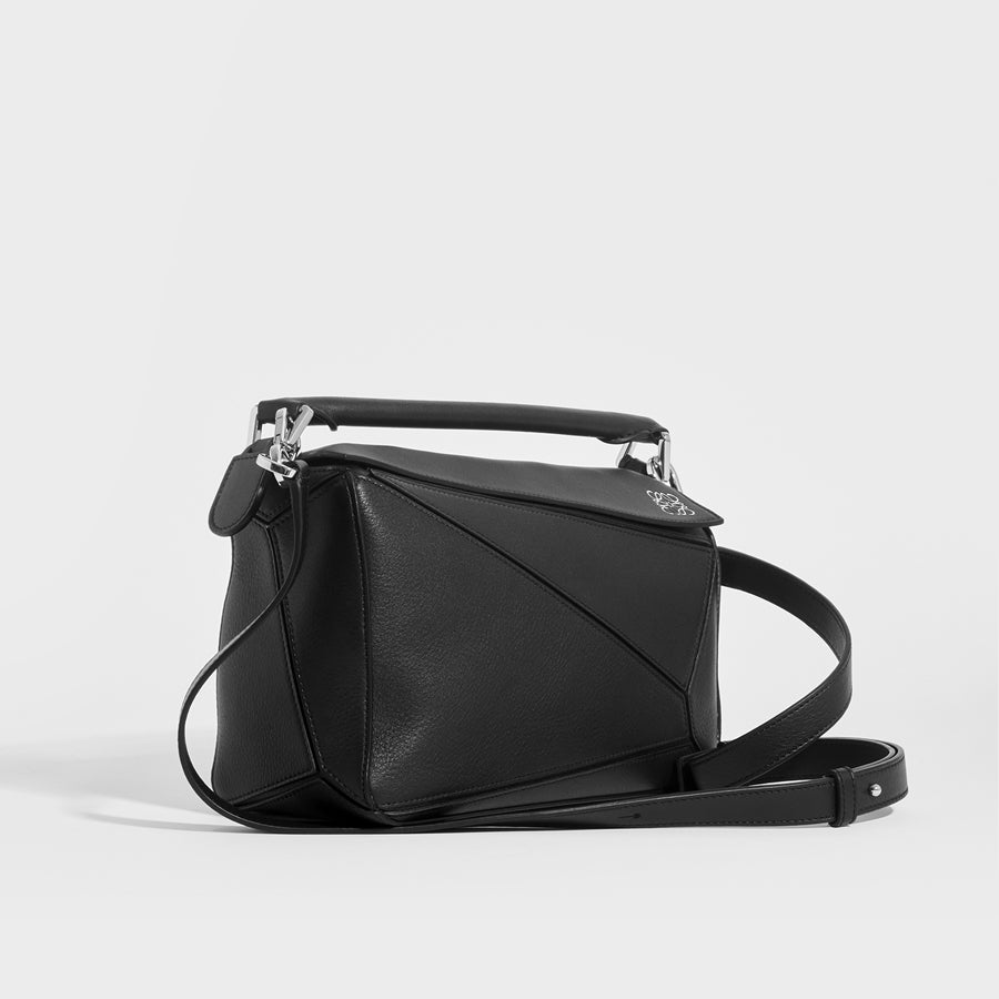 Puzzle Mini Leather Belt Bag in Black - Loewe