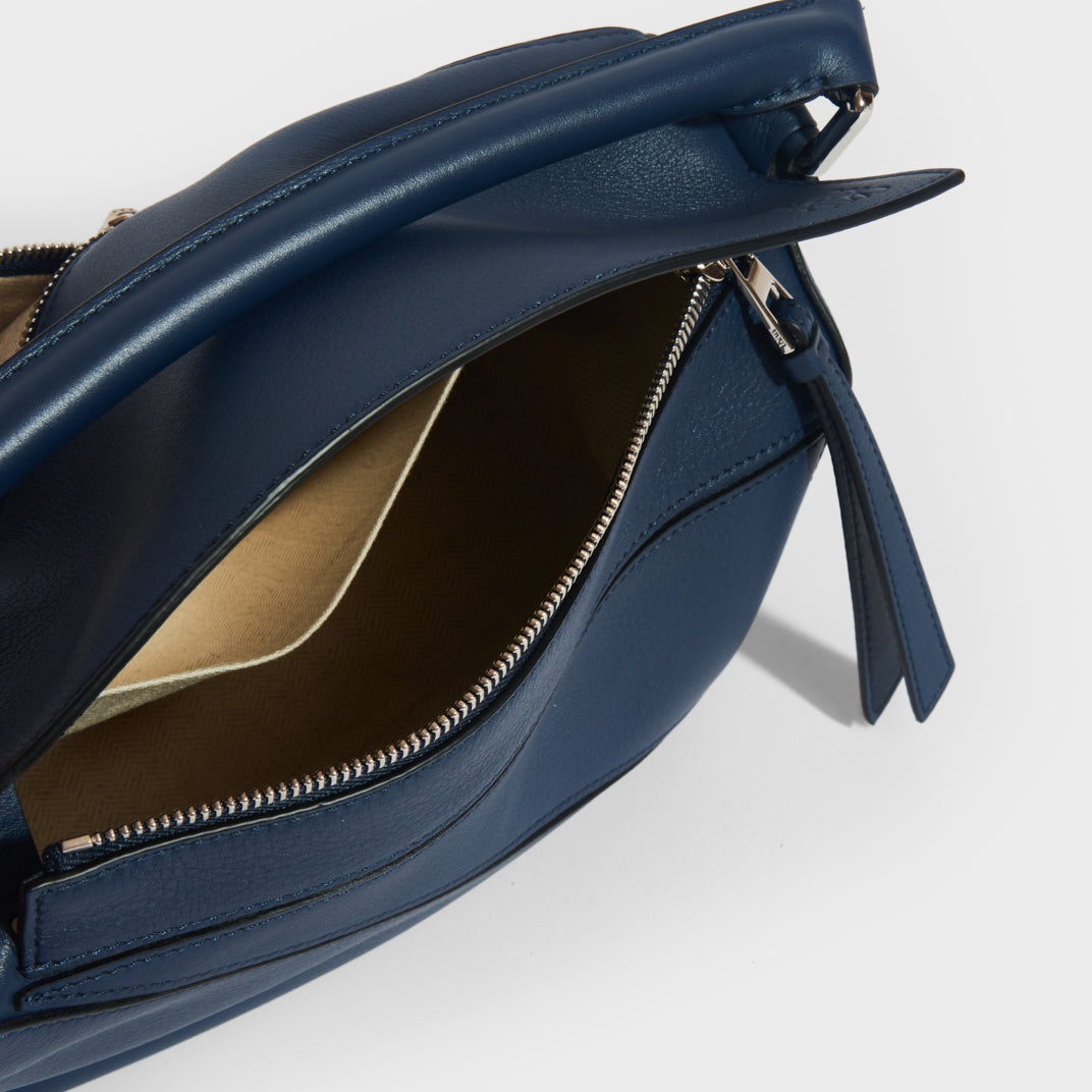 Small Puzzle Bag in Ocean Smooth Leather with Charms