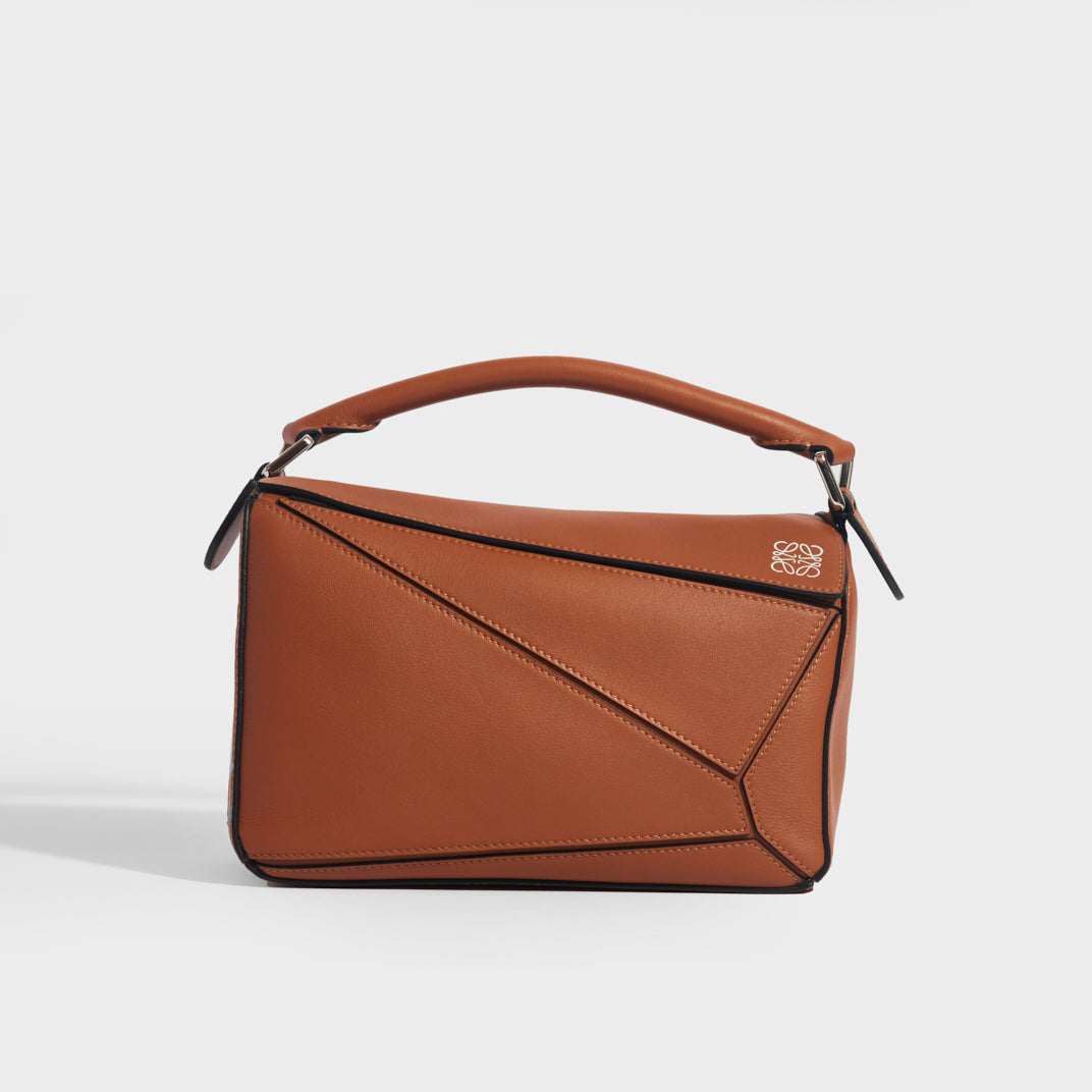 LOEWE Puzzle Small Smooth Leather Bag in Tan