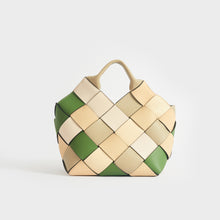 Load image into Gallery viewer, LOEWE Woven Upcycled-Leather Basket Bag in Beige &amp; Green