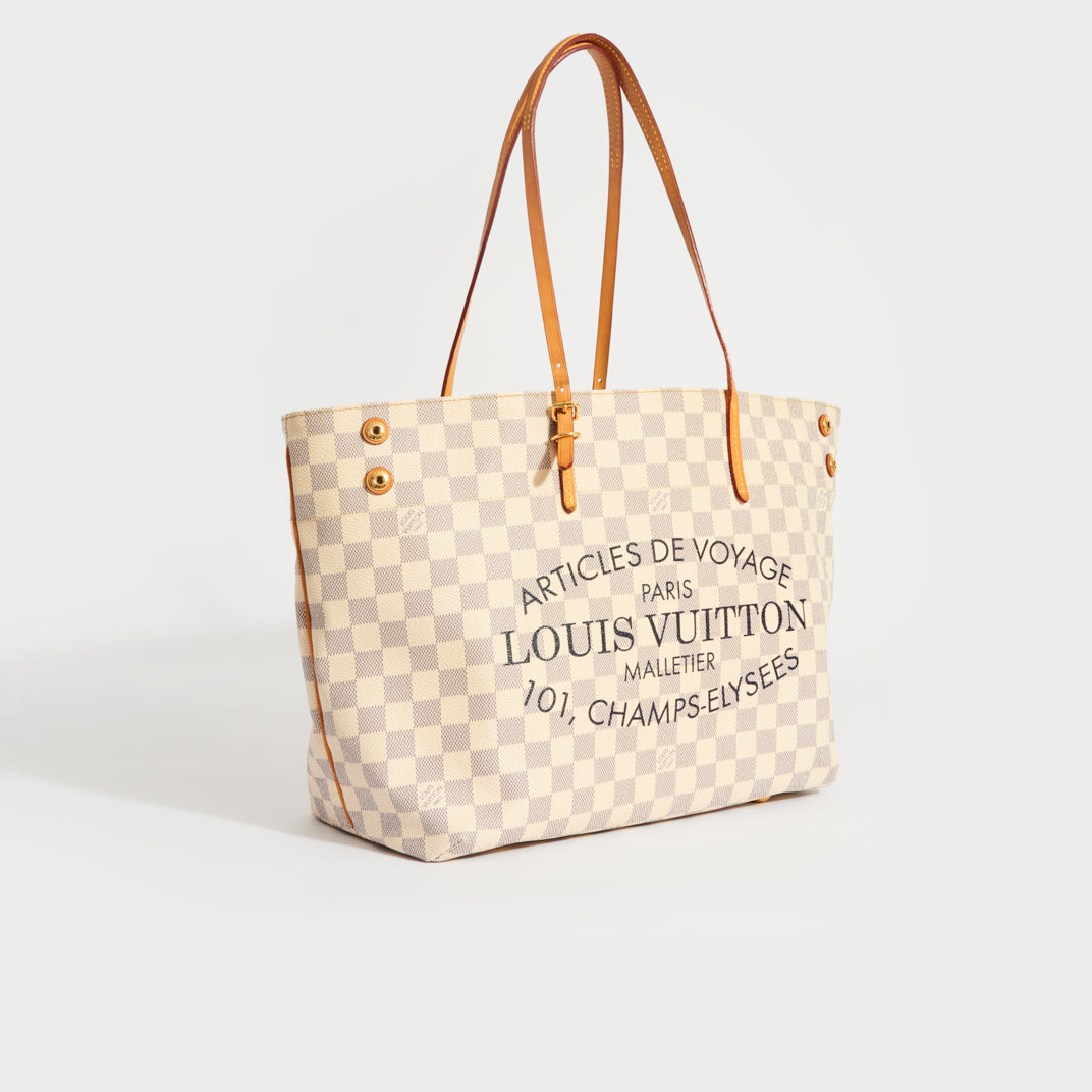 Louis Vuitton, Bags, Louis Vuitton Cabas Pm Adventure Voyage Damier Azur  Tote Shoulder Bag White Lv