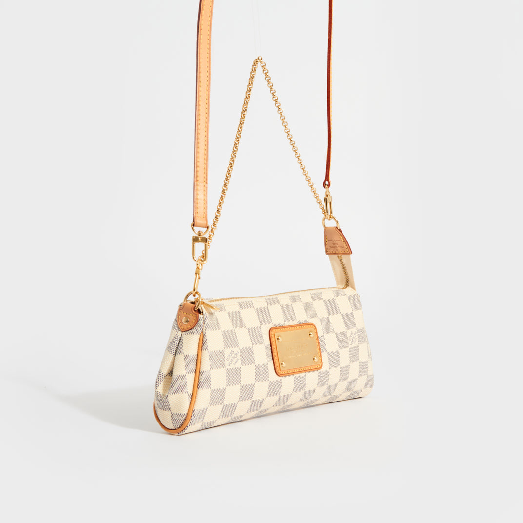 Louis Vuitton Eva Damier Azur Chain Clutch 2 Way Purse Crossbody Bag(D – AE  Deluxe LLC®