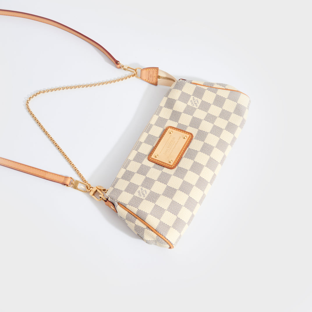 Damier Azur Eva Clutch Bag with Shoulder Strap 2009