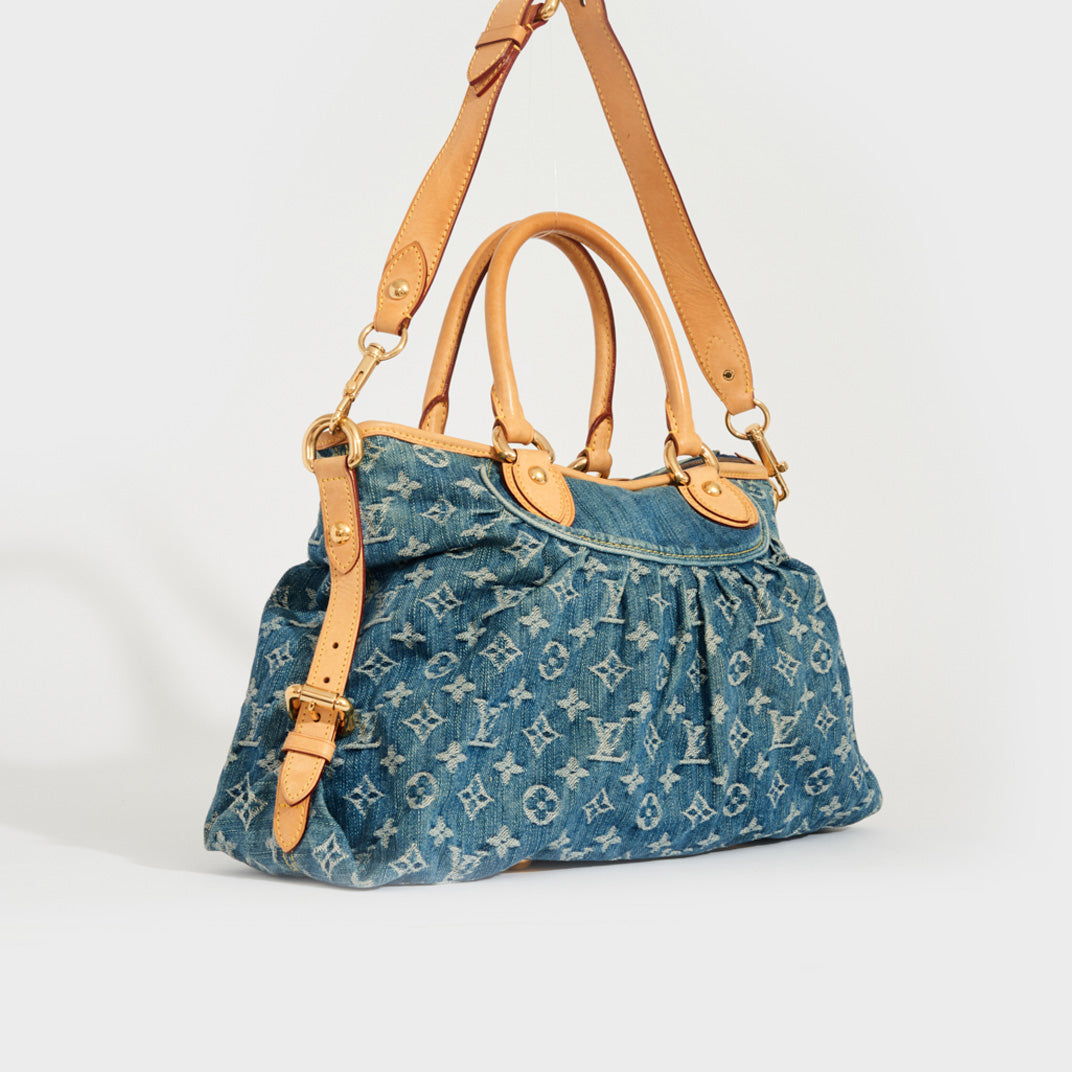 Louis Vuitton Blue Denim Monogram Denim Neo Cabby MM Bag - Yoogi's Closet