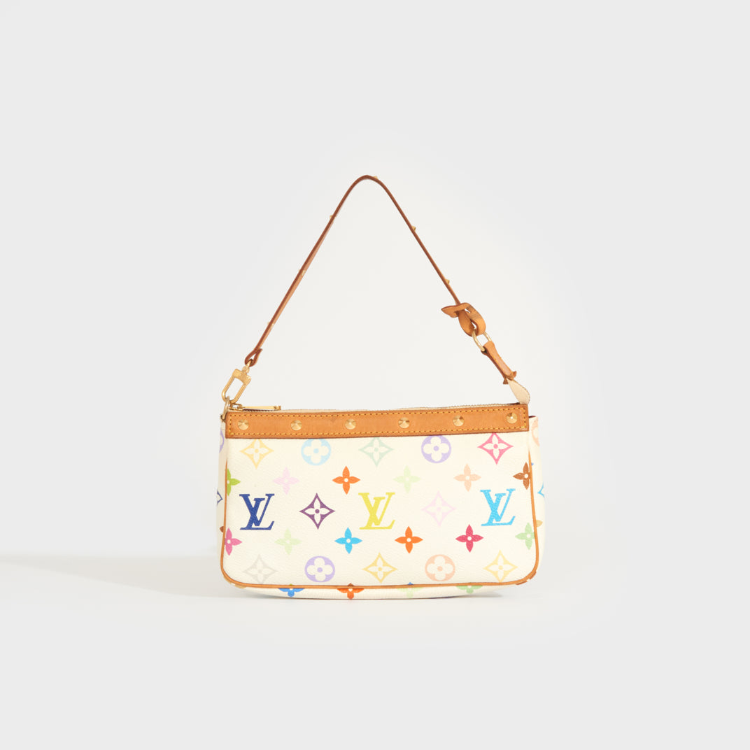 Pochette Accessoires Handbag in White Multicolour Monogram 2003