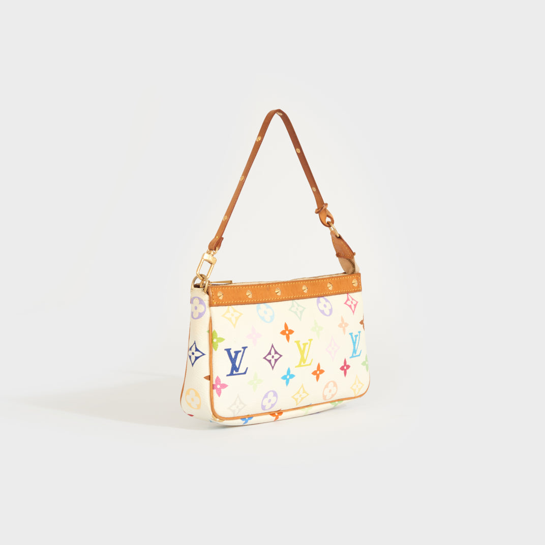 LOUIS VUITTON Pochette Accessoires Handbag in White Multicolour