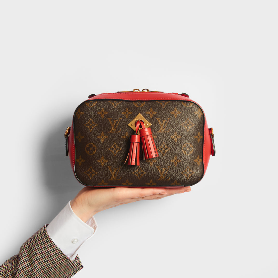 Louis Vuitton Red Leather & Monogram Canvas Saintonge QJBIGK5VRB027