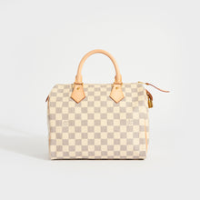 Load image into Gallery viewer, Front view of the LOUIS VUITTON Speedy 25 in Damier Azur Canvas 2012