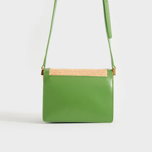 MARNI Mini Raffia Trunk Crossbody Bag in Green