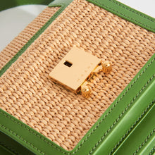 Load image into Gallery viewer, MARNI Mini Raffia Trunk Crossbody Bag in Green