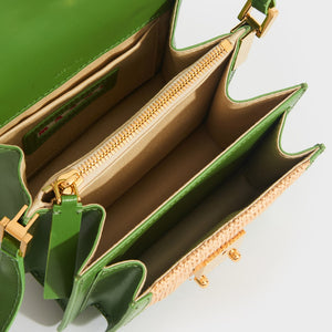 MARNI Mini Raffia Trunk Crossbody Bag in Green