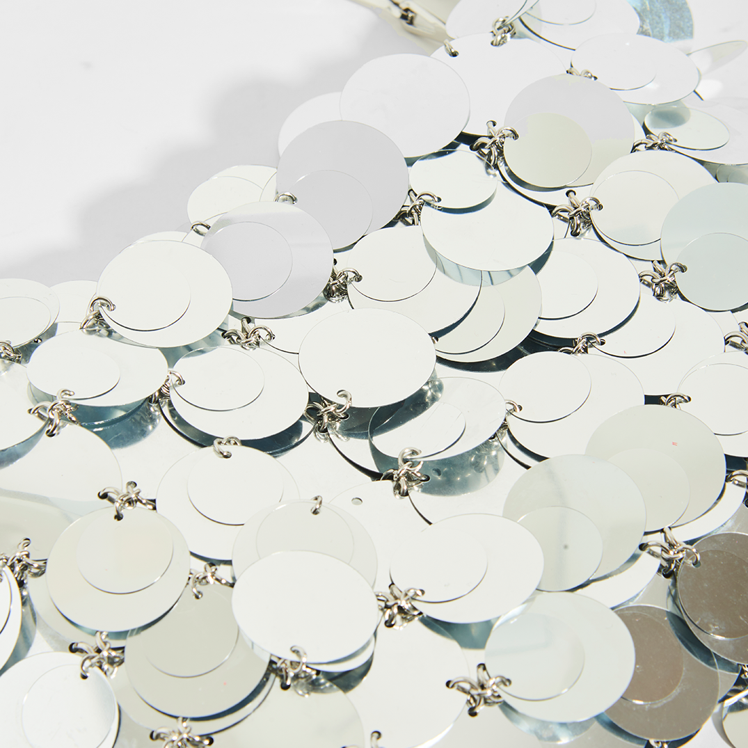 Close up of the PACO RABANNE Sparkle 1969 Sequin Mini Crossbody Bag