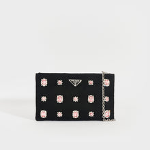 Load image into Gallery viewer, PRADA Catene Crystal Embellished Padded Nylon Clutch in Black