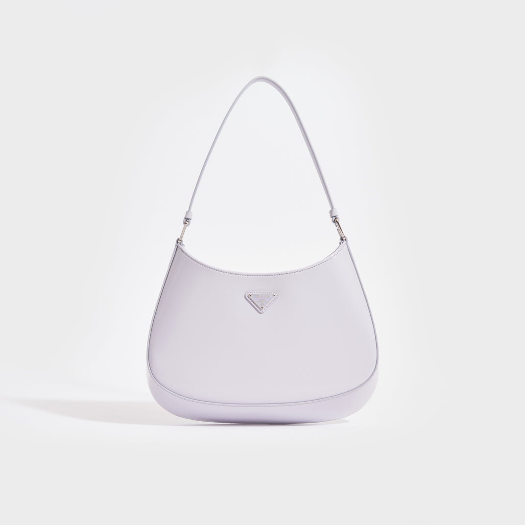 PRADA Cleo Brushed Leather Shoulder Bag in Glicine