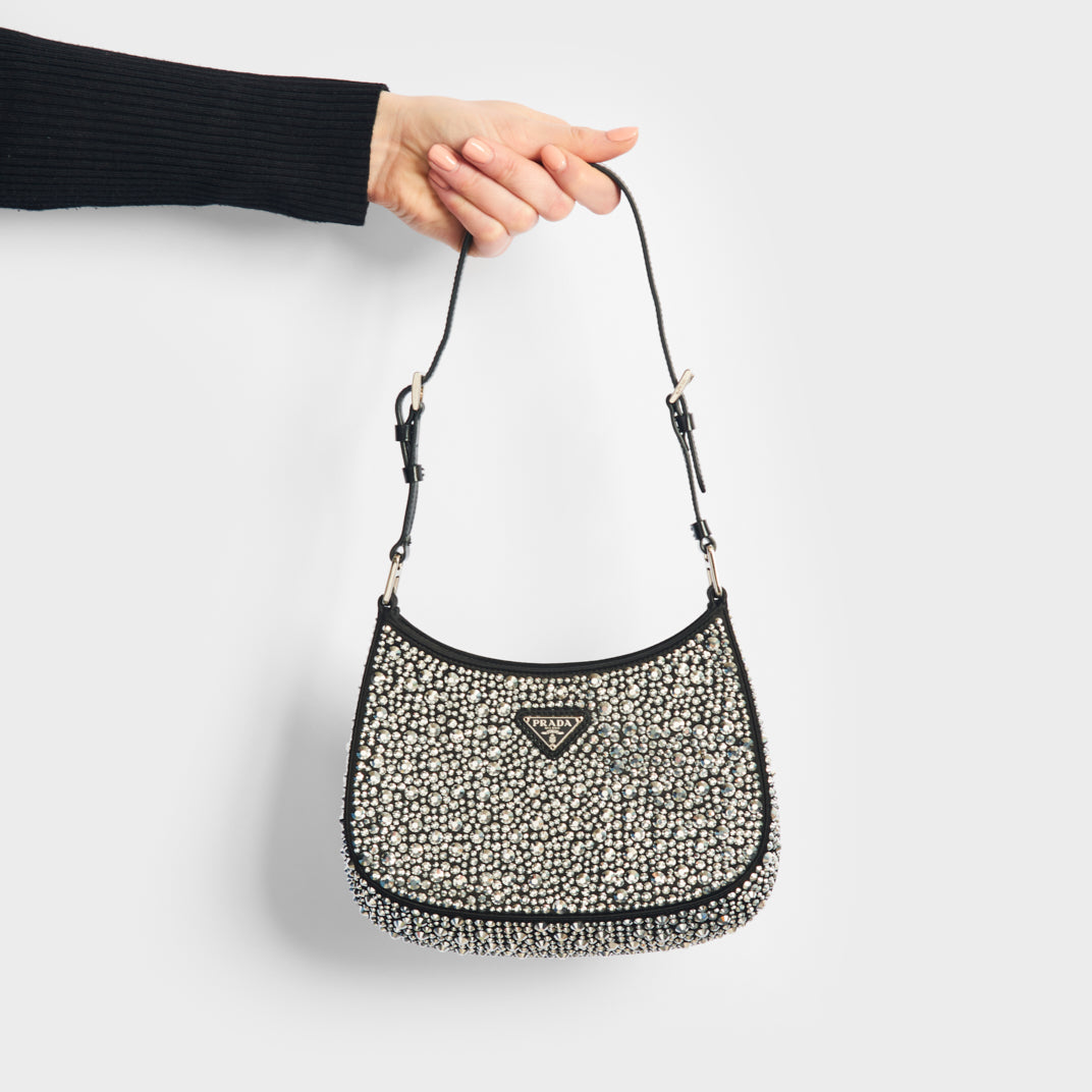 Prada Cleo Crystal Shoulder Bag