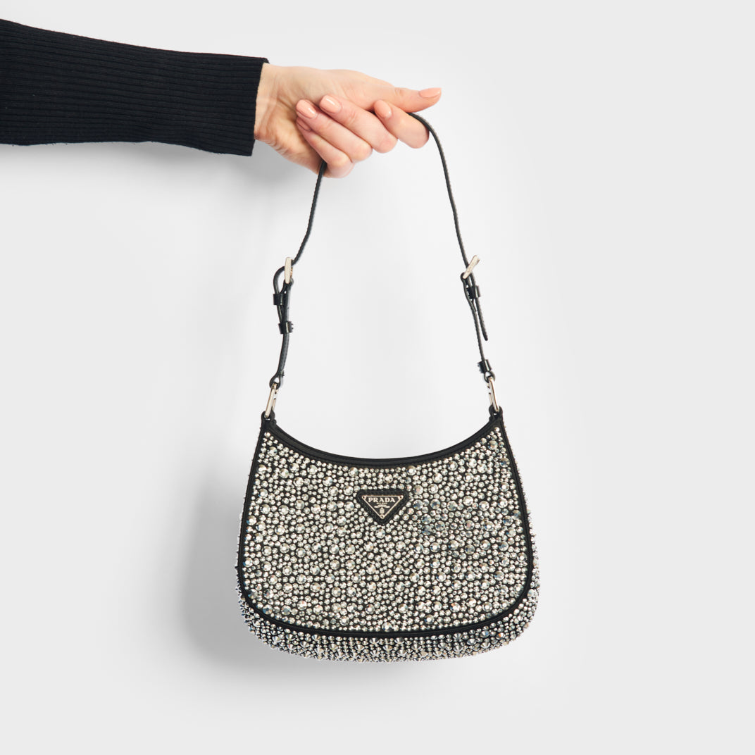 Prada Cleo Satin Bag With Crystals