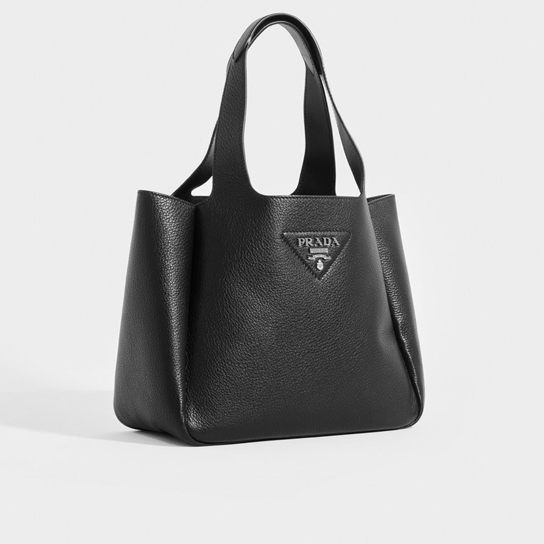 PRADA Dynamique Leather Tote in Black