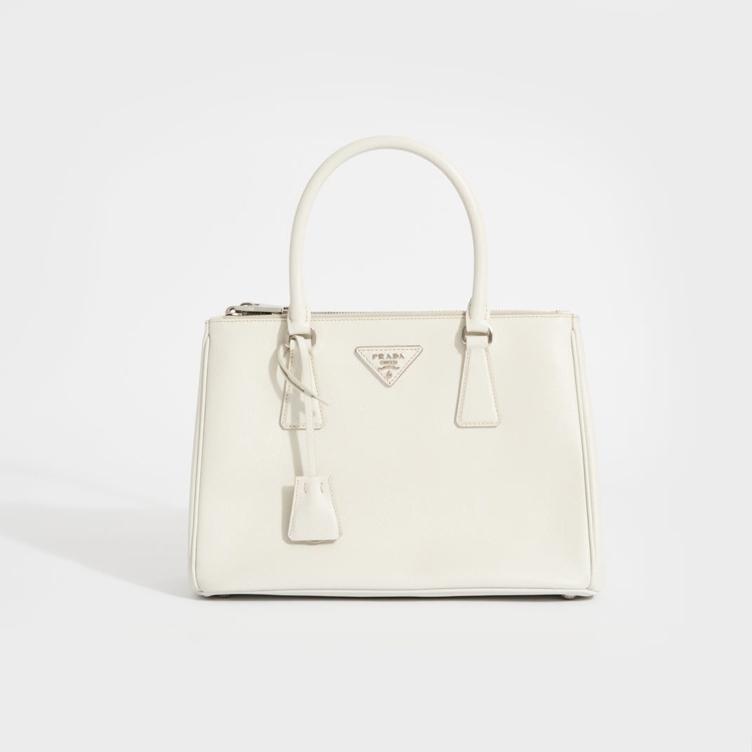 White/cider Small Prada Galleria Saffiano Special Edition Bag