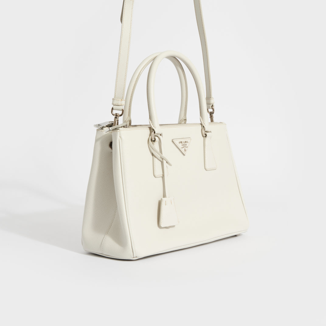 Galleria leather tote Prada White in Leather - 36773462