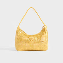 Load image into Gallery viewer, PRADA Hobo Re-Edition 2000 Nylon with Crystals in Yellow