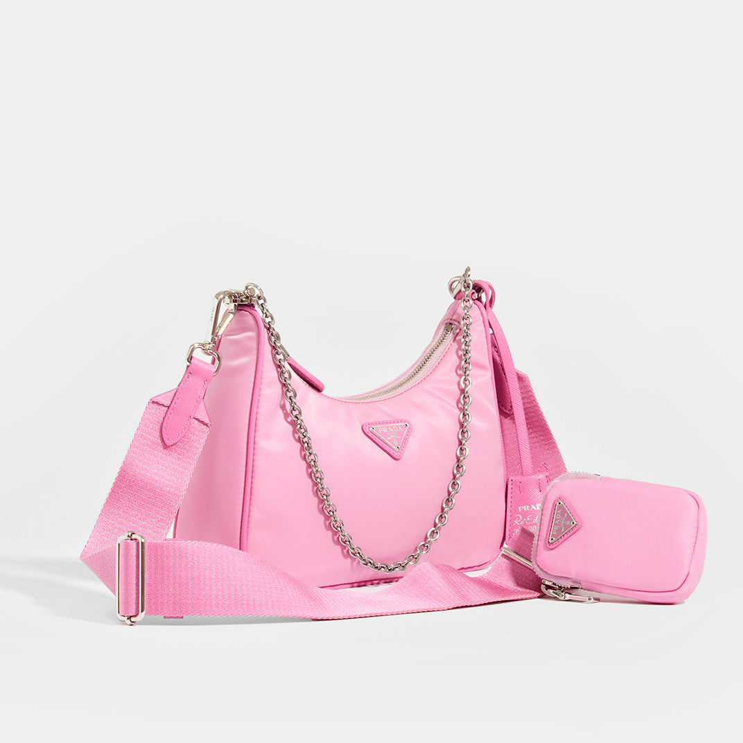 Leather crossbody bag Prada Pink in Leather - 27457712