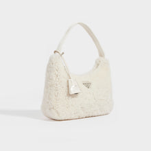 Load image into Gallery viewer, PRADA Re-Edition 2000 Shearling Shoulder Bag in White