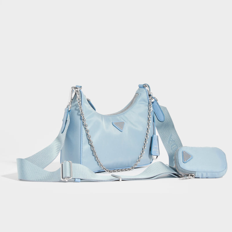 Pale Blue Prada Re-edition 2005 Saffiano Leather Bag