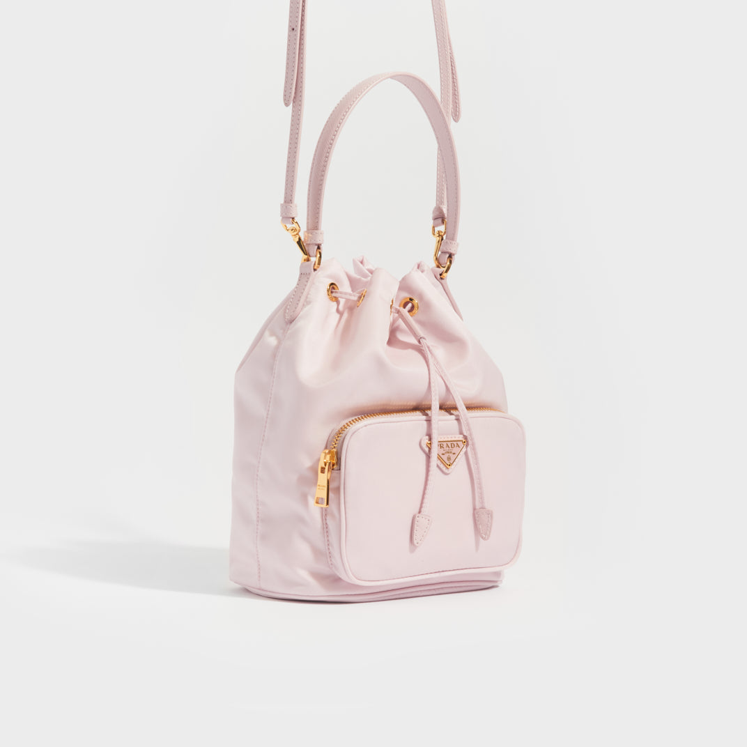 Pink prada nylon bucket bag Clearance