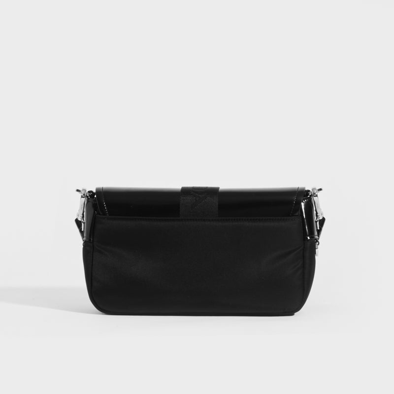 PRADA Pocket Nylon and Brushed Leather Bag in Black COCOON