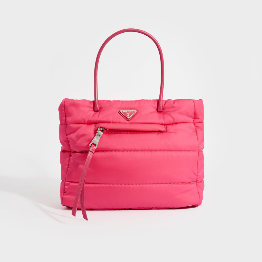 Prada Puffer Nylon Tote Bag in Pink