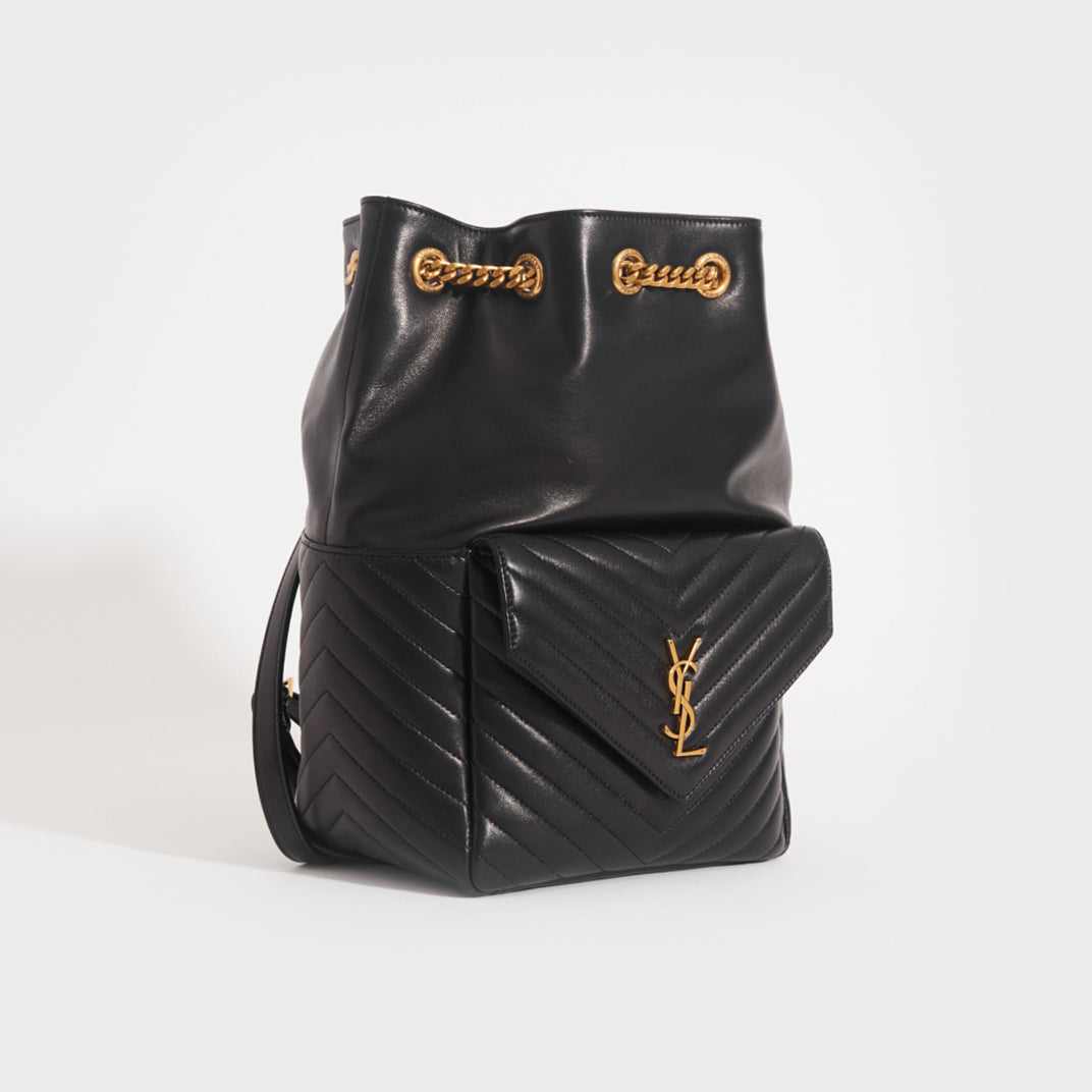 Joe Matelassé Leather Backpack in Black