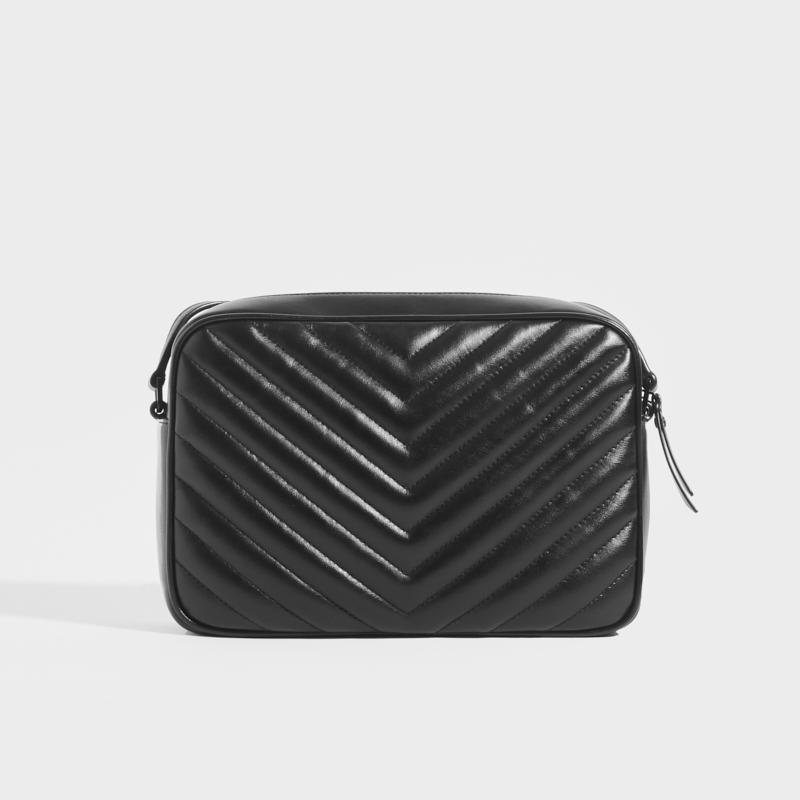 Saint Laurent Women's Medium Lou Matelassé Leather Camera Bag Black