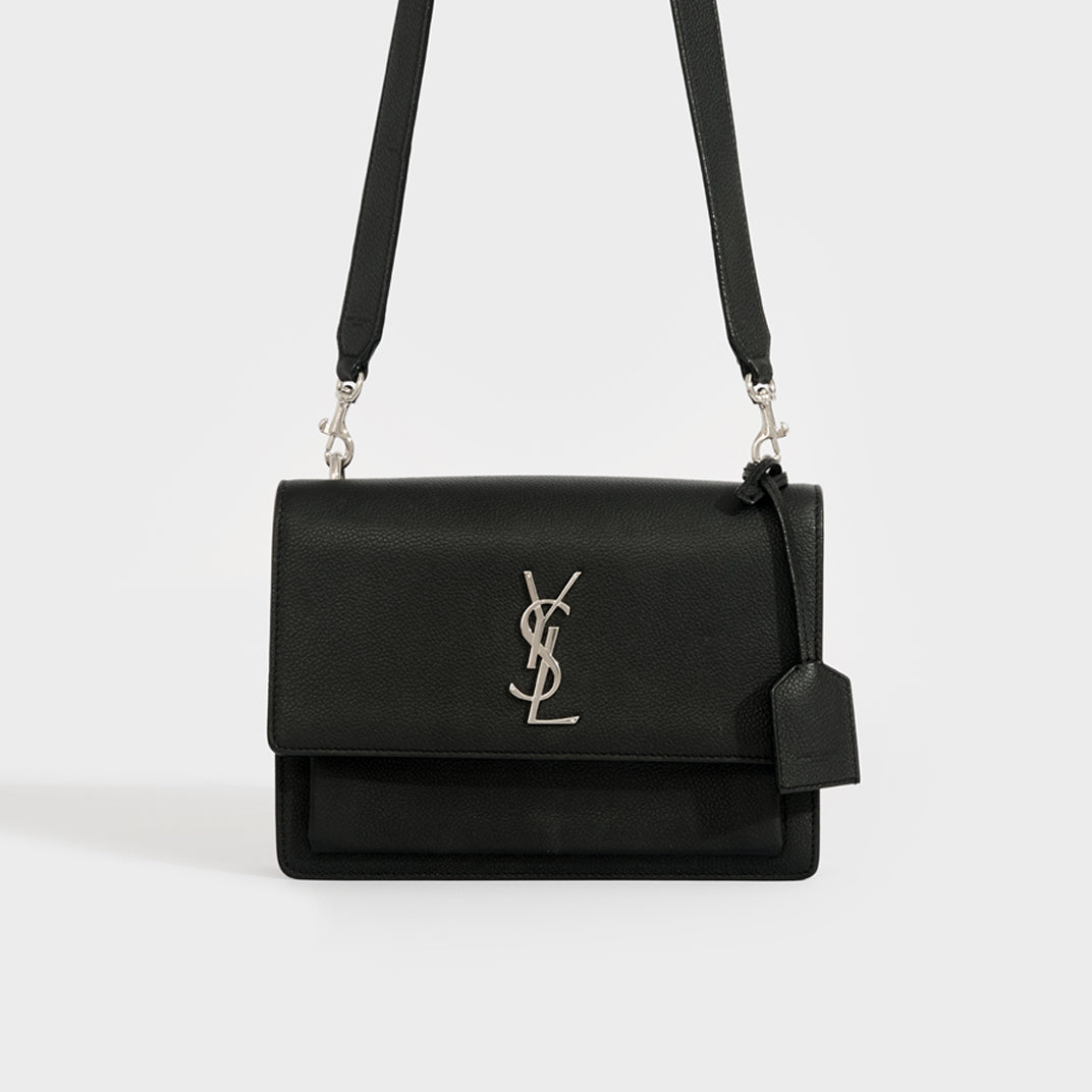 SAINT LAURENT Sunset medium leather cross-body bag BLACK – Top Quality Yves  Saint Laurent Bags Shop