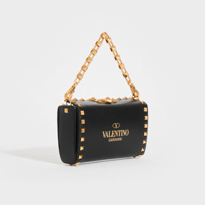 VALENTINO Garavani Box Rockstud Alcove Shoulder Bag in Black